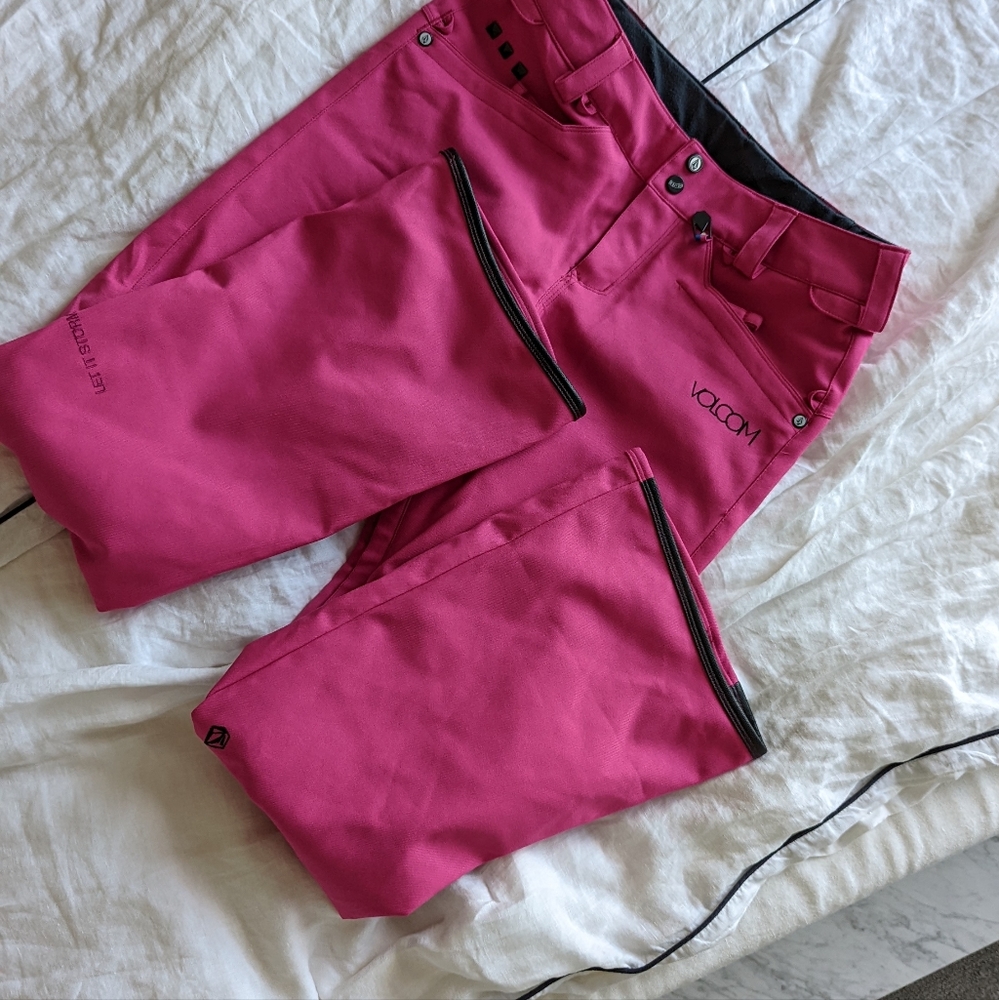 Hot Pink Volcom Slim Snow Pants/Ski Pants (Size Small)